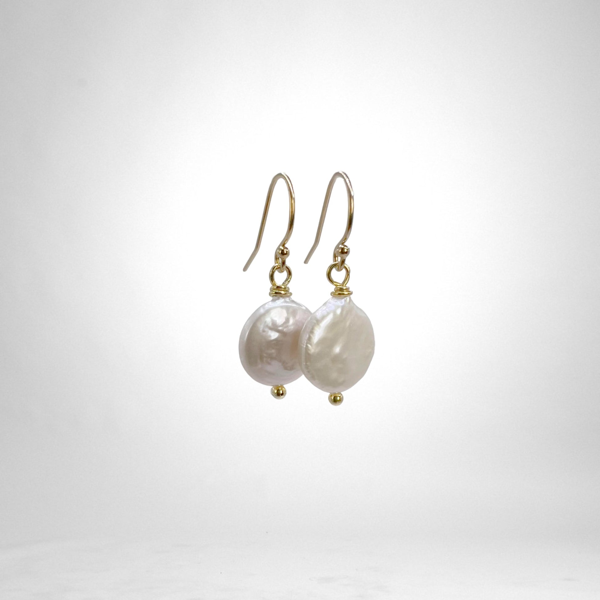 Coin Pearl gold earrings