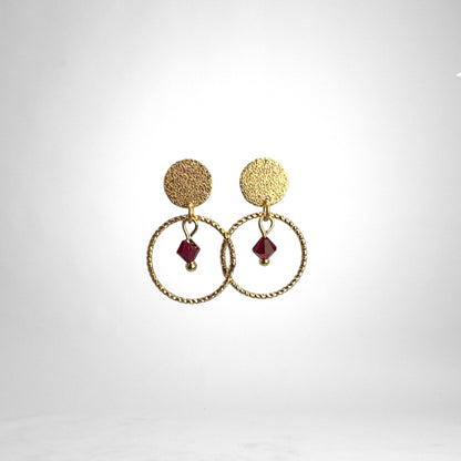 Glitter Crystal gold earrings