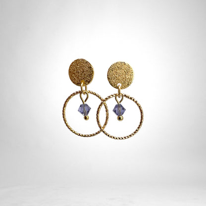 Glitter Crystal gold earrings