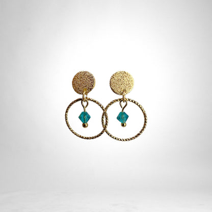 Glitter Crystal gold earrings