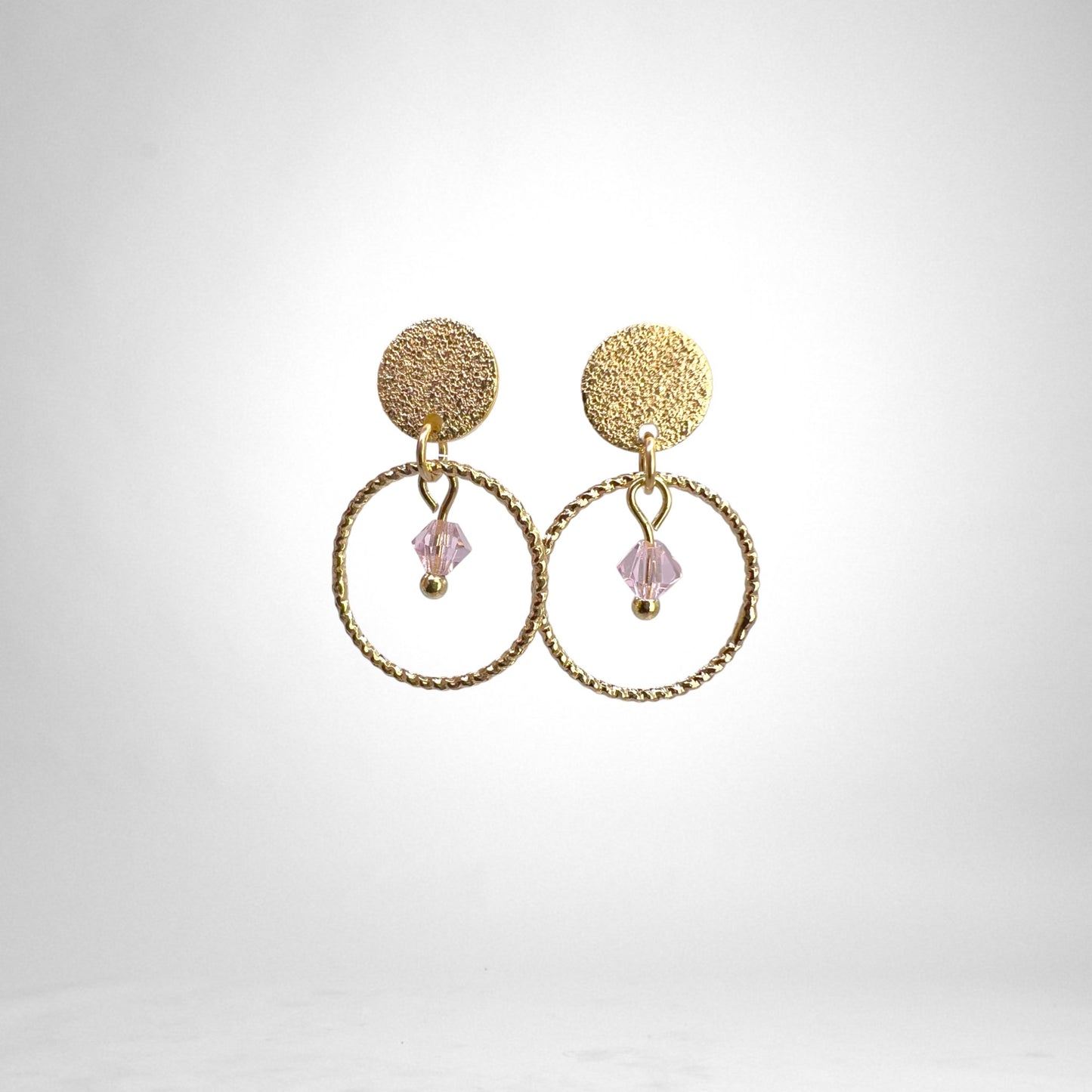 Glitter Crystal gold earrings