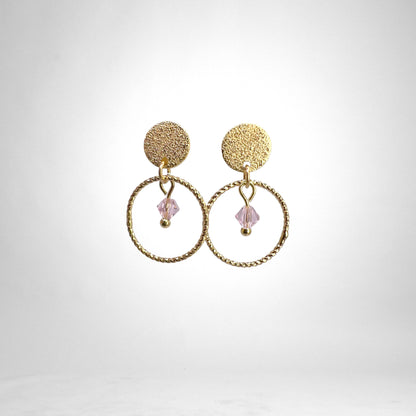 Glitter Crystal gold earrings