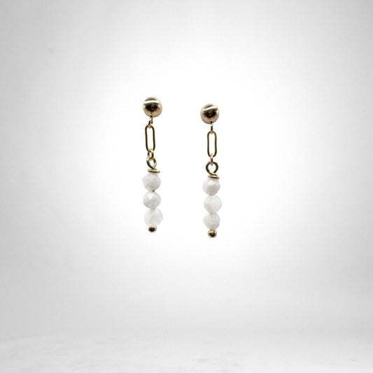 Monstone gold earrings