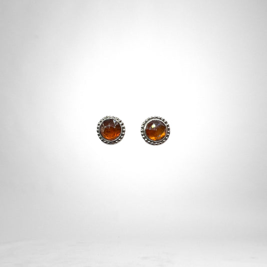 Orange Kaynite silver earrings