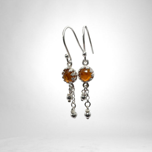 Orange Kaynite silver earrings