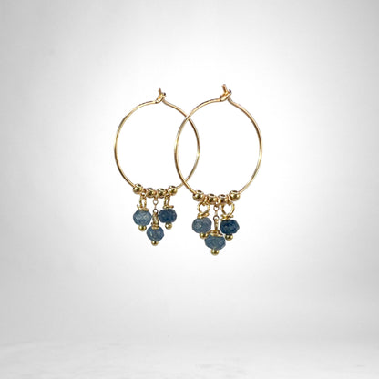 Turquoise gold hoops