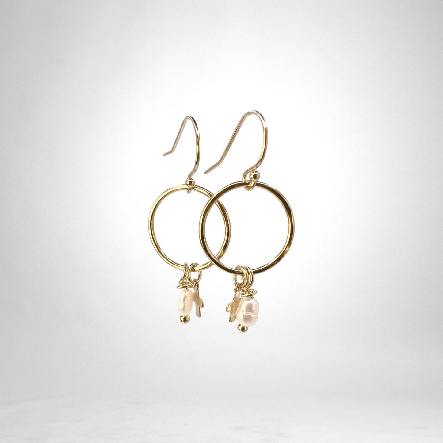 Dangle Cross gold earrings