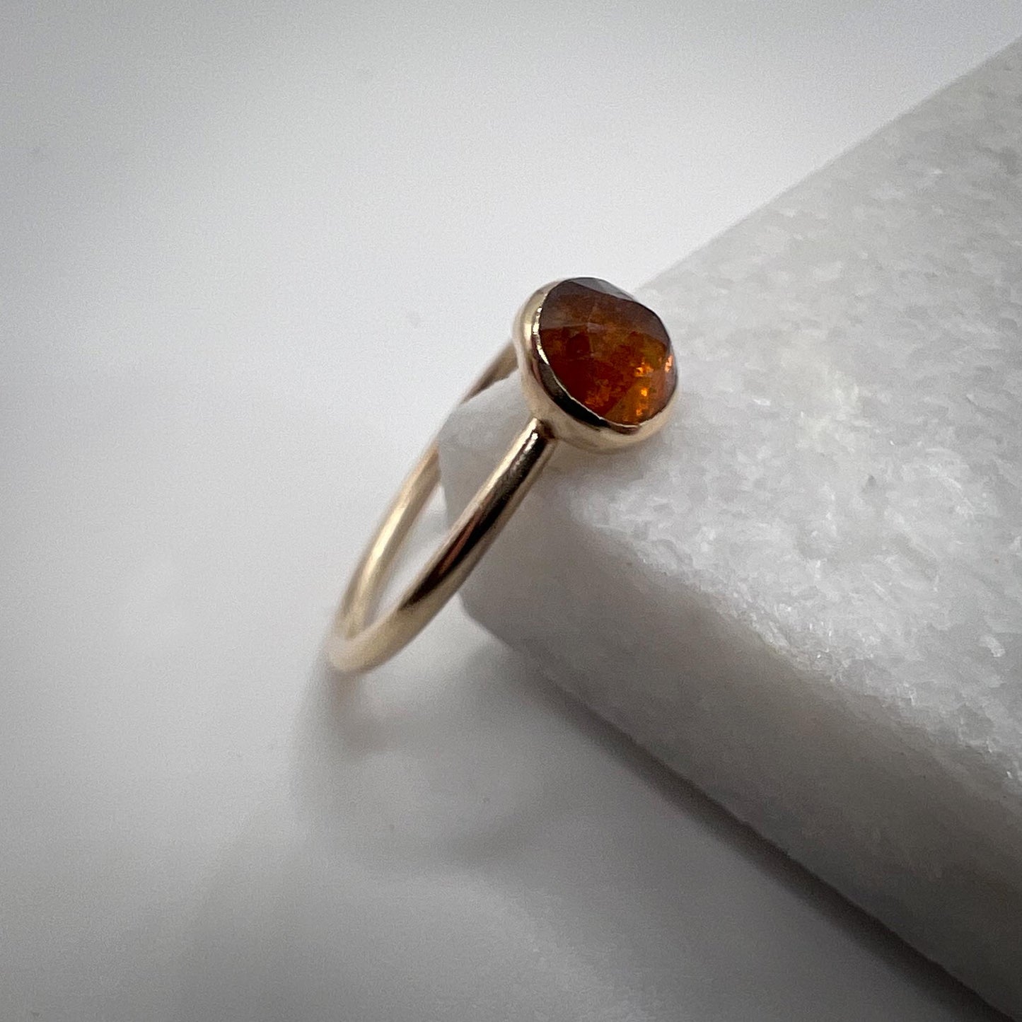 Orange Kaynite gold ring